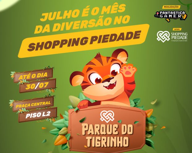 Parque do Tigrinho: Shopping Piedade oferece diversão infantil no mês de julho